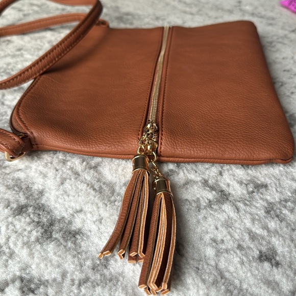 Women’s Crossbody Bag - Camel/Tan - Picture 4 of 7